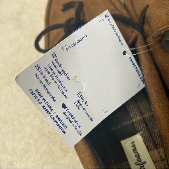 Dearfoam Slippers Dluxe Moccasin  Brown  Size 11/12 Large House Shoes Indoor - Picture 3 of 13